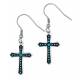 Montana Silversmiths Turquoise Dotted Silver Cross Earrings
