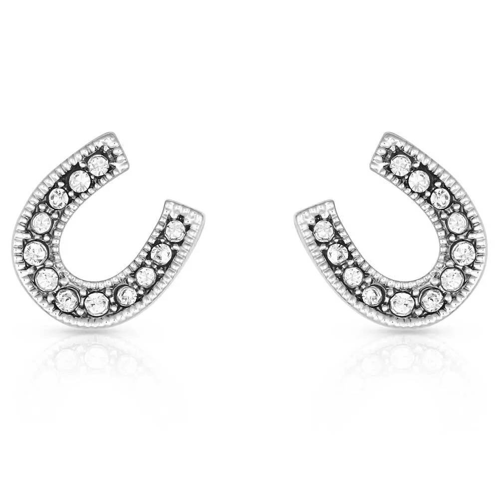 Montana Silversmiths Crystal Clear Stuck on Luck Post Earrings