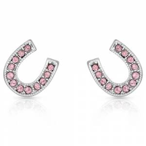 Montana Silversmiths Pink Ice Stuck on Luck Earrings
