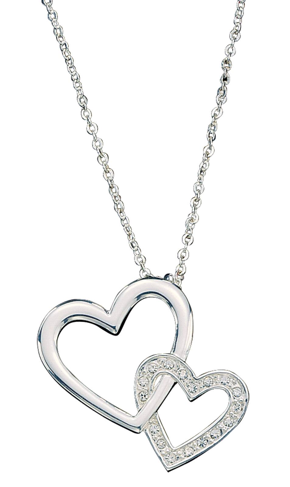 Montana Silversmiths Double Heart with Crystal Necklace