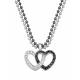 Montana Silversmiths Crystal and Black Double Heart Pendant Necklace