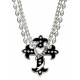 Montana Silversmiths Black and Silver Cross Fleury Torque Necklace