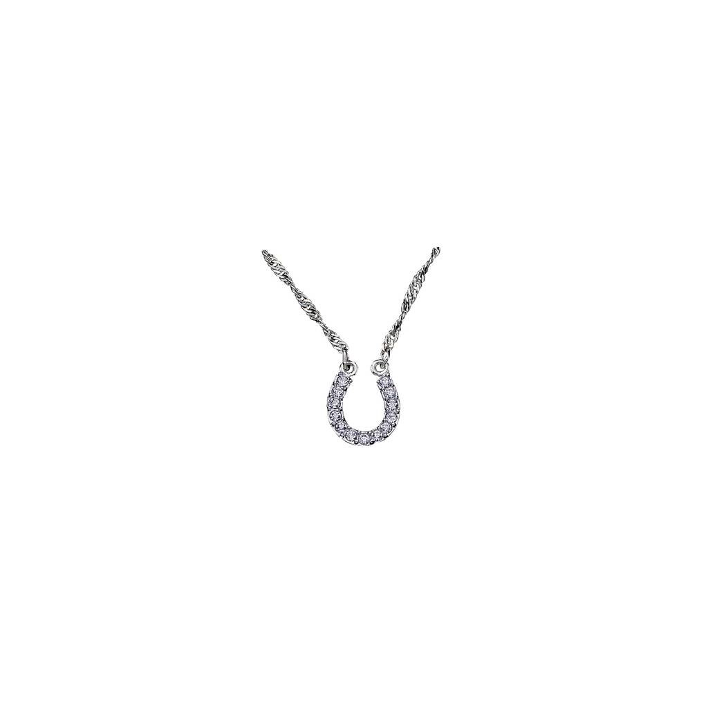 Montana Silversmiths Crystal Clear Lucky Horseshoe Necklace