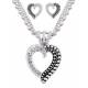 Montana Silversmiths Twisted Rope and Crystals Heart Jewelry Set