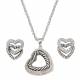 Montana Silversmiths Nested Silver and Twisted Rope Hearts Jewelry Set