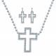 Montana Silversmiths Open Cross In Crystal Frame Jewelry Set