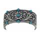 Montana Silversmiths Turquoise Passion Flower Hinged Bangle Bracelet