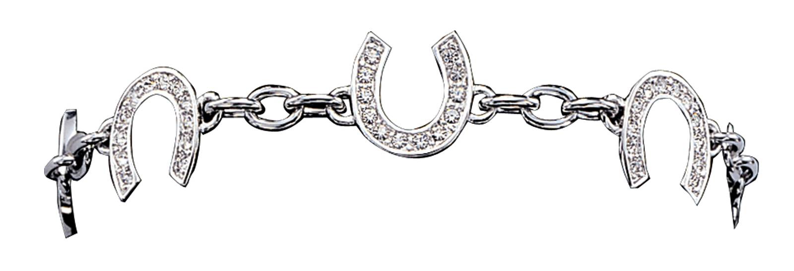 Montana Silversmiths Crystal Clear Lucky Horseshoe Link Bracelet