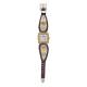Montana Silversmiths Ladies  Hearts of Gold Brown Leather Watch, Lg Square Face