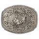Montana Silversmiths Quicksilver Corral Western Belt Buckle with  Team Ropers