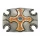 Montana Silversmiths Cabochon Flower Cross and Horseshoes Western Belt Buckle