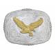 Montana Silversmiths Rounded Square Silver Western Belt Buckle with  Eagle
