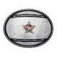 Montana Silversmiths PBR Bull Logo Barbed Edge Silver Belt Buckle