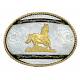 Montana Silversmiths Barbed Edge on Black Western Belt Buckle with  Galloping Horse