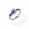 Kelly Herd Small Blue Contemporary Buckle Ring - Sterling Silver