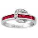 Kelly Herd .925 Sterling Silver Channel Buckle Ring Red