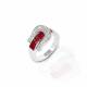 Kelly Herd Red Contemporary Buckle Ring - Sterling Silver