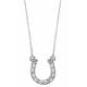 Kelly Herd .925 Sterling Silver Dangle Horseshoe Necklace