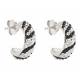 Kelly Herd .925 Sterling Silver Zebra Collection Small Hoop Earrings