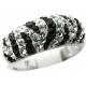 Kelly Herd .925 Sterling Silver Zebra Collection Ring