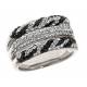Kelly Herd .925 Sterling Silver Zebra Collection Three Row Ring
