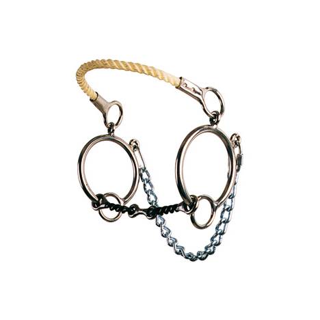 Reinsman Stage E Combo Rope Nose Hackamore 3-Piece Twist Wire Bone Snaffle