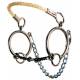 Reinsman Stage E Combo Rope Nose Hackamore 3-Piece Twist Wire Bone Snaffle