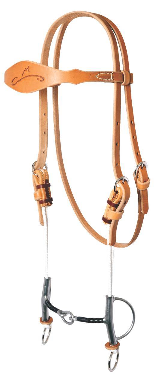 Circle Y Sharon Camarillo Draw Gag Bridle Set with  3/8" Signature Iron Wrapped Lifesaver