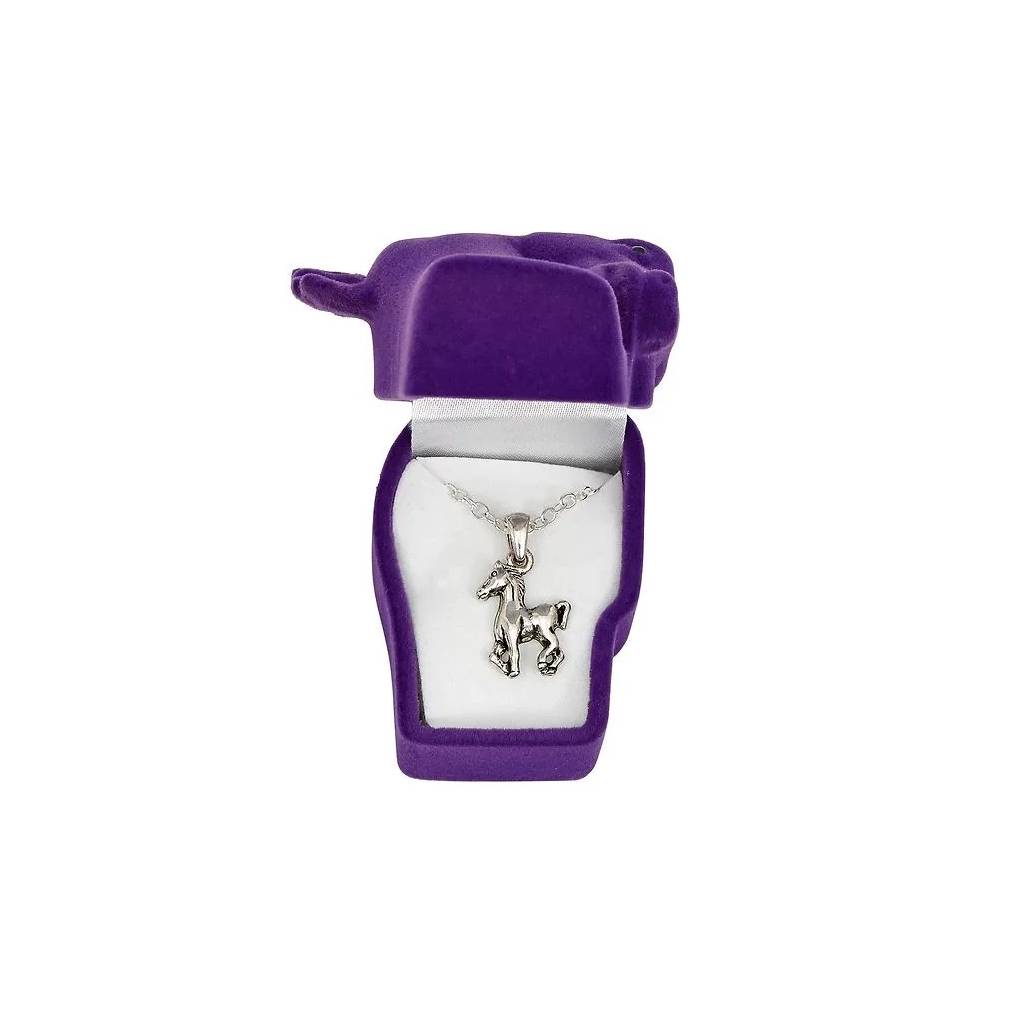 AWST Int'l Prancing Pony Necklace with Horse Head Gift Box