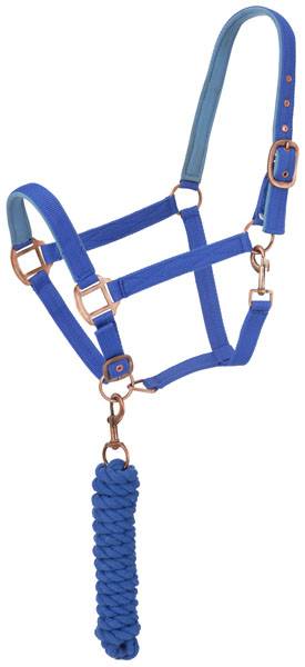 Tough-1 Neoprene Padded Halter with  Antique Hardware Lead Set