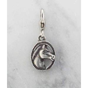 Barbary Horse Head in Oval Charm