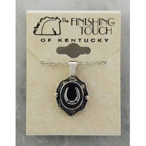 Finishing Touch Oval Stone with  Horseshoe Necklace