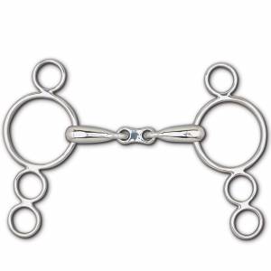 Toklat Hollow Mouth French Link Snaffle 4-Ring Continental Gag