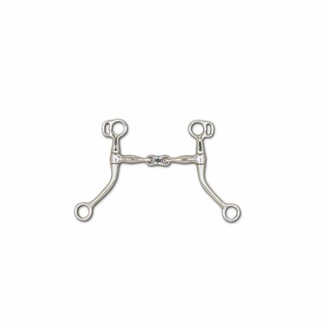 Toklat Swept Back Shank with Curb Ring - 6" Cheek Stainless Steel 3-Piece Snaffle Mouthpiece