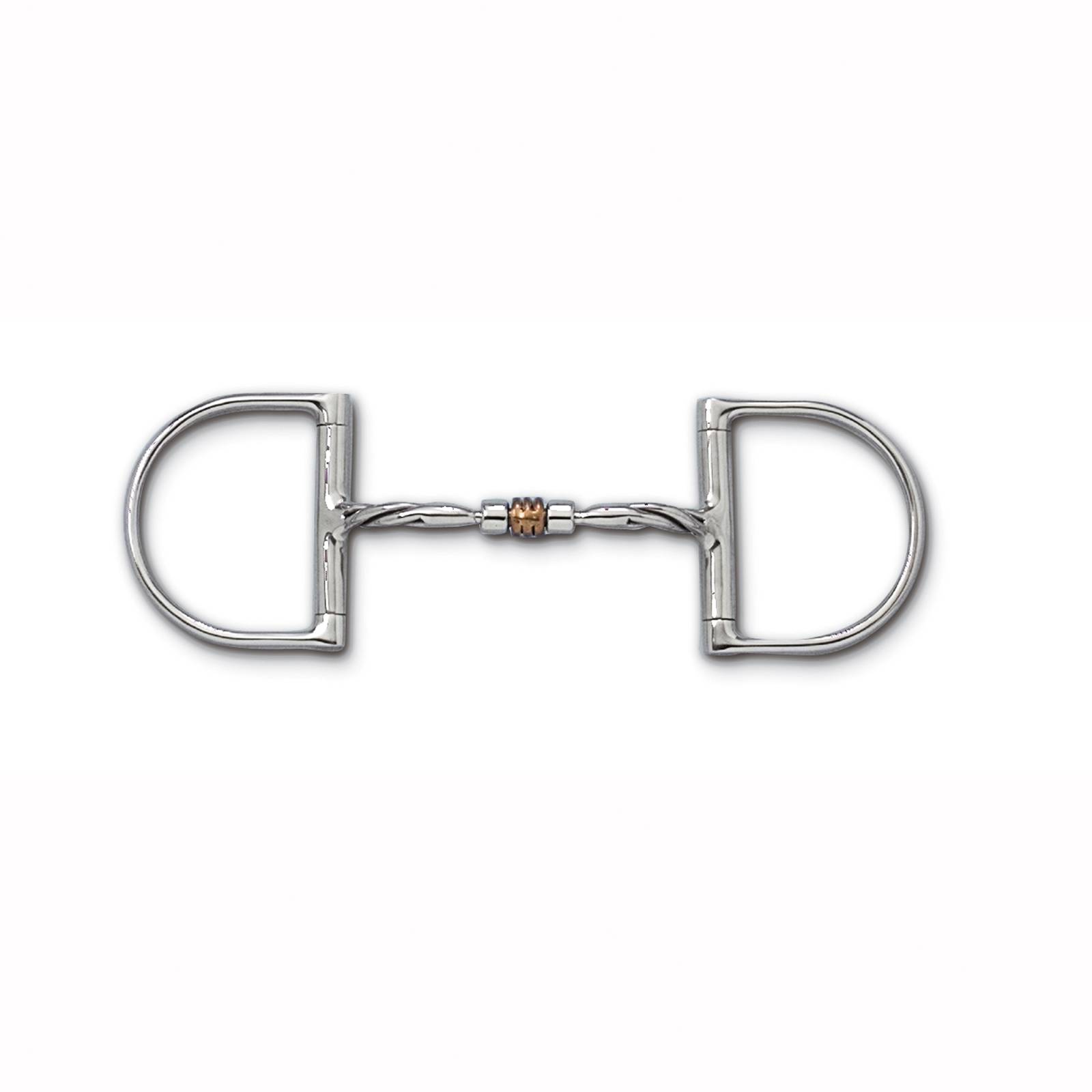 Myler Level 1 English Dee Twisted Comfort Snaffle Copper Roller Bit With O Hooks