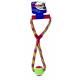 SPOT Crinkler Rope Tug with  Tennis Ball And Handle