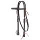 Tough-1 Leather Straight Brow Headstall w/ Barbed Wire Detail