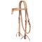 Tough-1 Leather Futurity Brow Headstall with  Barbed Wire Detail