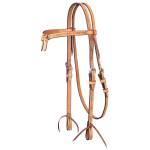 Tough-1 Leather Futurity Brow Headstall w/ Barbed Wire Detail