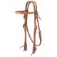 Tough-1 Harness Leather Single Brow Headstall with  Antique Copper Hardware