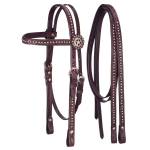 Tough-1 Bridle and Headstall Set with  Dots and Star Conchos