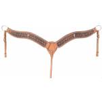 Silver Royal Midnight Run Cross Breastcollar with  Inlay - Light Oil - Brown Suede