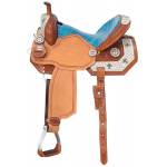 Silver Royal Youth Desert Hope Barrel Saddle with  White Hair Overlay