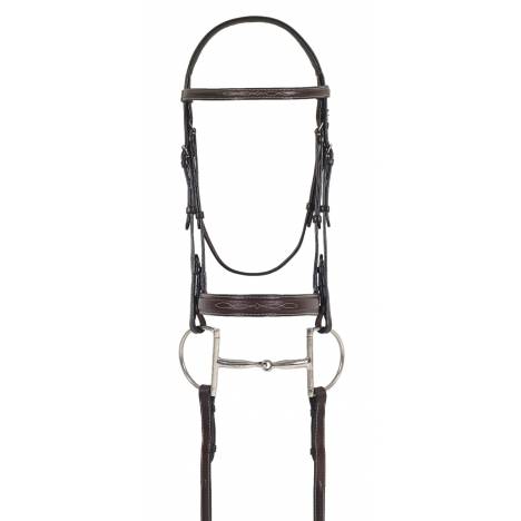 Ovation Fancy Wide Nose Bridle with Comfort Crown and Laced Reins