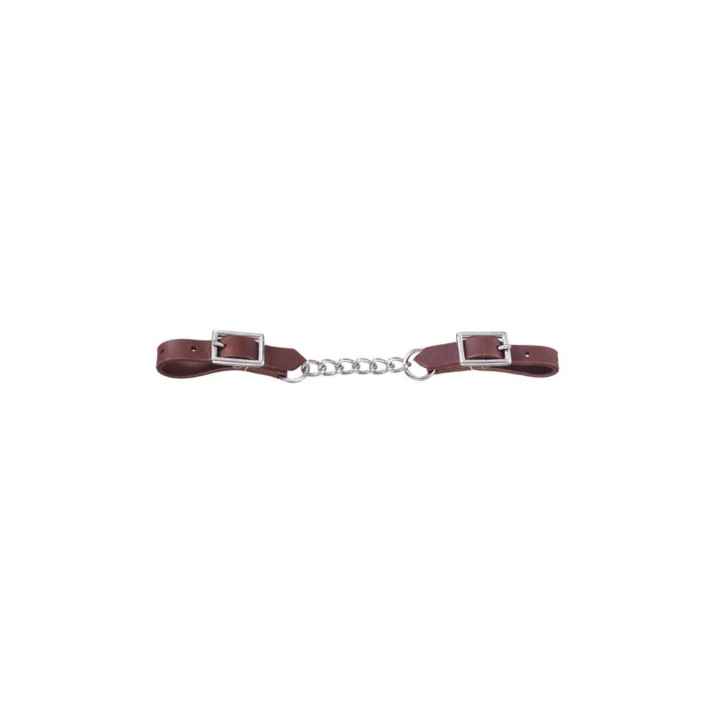 Tough-1 Harness Leather Curb with Single Chain