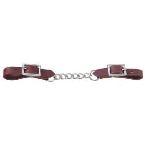Tough-1 Harness Leather Curb with  Single Chain