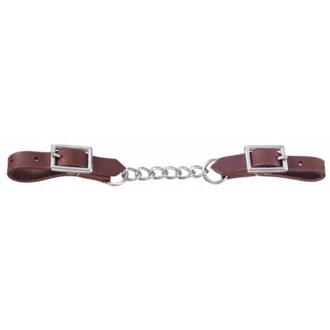 Tough-1 Harness Leather Curb with Single Chain