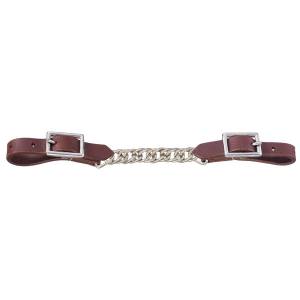 Tough-1 Harness Leather Curb with  Flat Chain