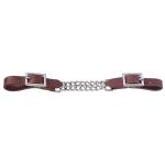 Tough-1 Harness Leather Curb w/ Double Chain