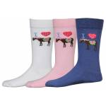 TuffRider Kids I Heart Pony Ankle Socks - 3 Pack